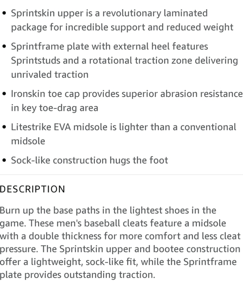 Adidas adizero Afterburner v baseball cleats shoes - Picture 10 of 10